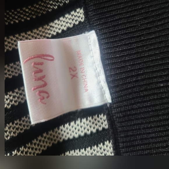 LUNA Black and White Asymmetrical Midi Skirt 2XL New - Picture 2 of 3